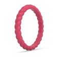 Braided Stackable Silicone Ring - Viva Magenta Fashion