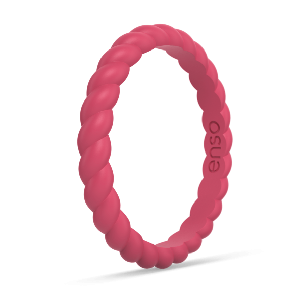 Braided Stackable Silicone Ring - Viva Magenta Fashion