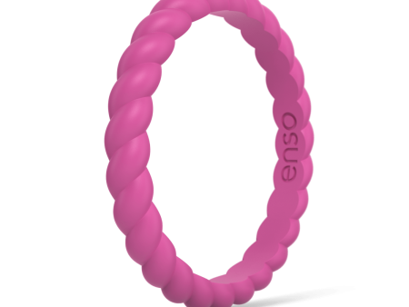 Braided Stackable Silicone Ring - Rose Violet Sale