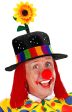 Crazy Clowns Hut mit Haaren und bunter Blume Sale