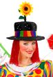 Crazy Clowns Hut mit Haaren und bunter Blume Sale