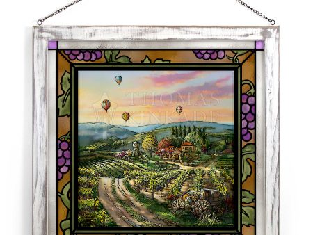 Peaceful Valley Vineyard - 20  x 20  Framed Glass Art Discount