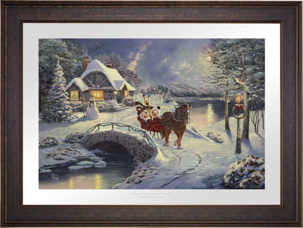 Disney Mickey and Minnie Evening Sleigh Ride - Limited Edition Paper For Cheap