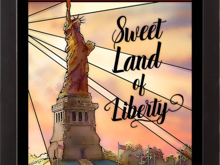 Sweet Land of Liberty - 20  x 14  Framed Glass Art Sale