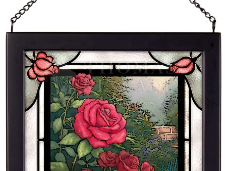 A Perfect Red Rose - 8  x 8  Framed Glass Art (Satin Black Frame) on Sale