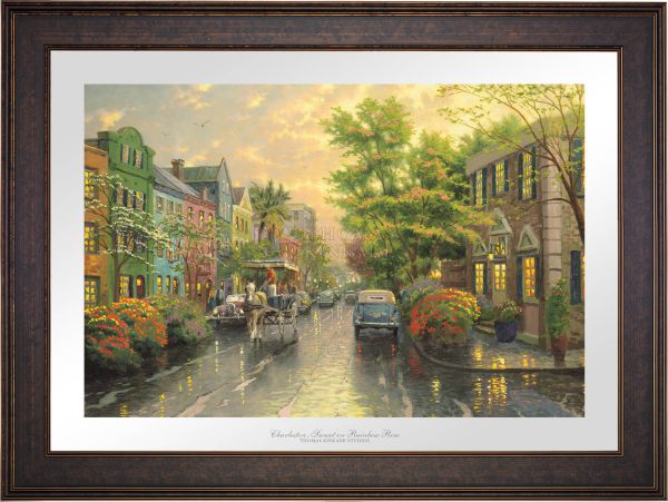 Charleston, Sunset on Rainbow Row - Limited Edition Paper on Sale