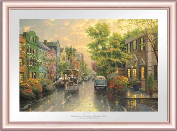 Charleston, Sunset on Rainbow Row - Limited Edition Paper on Sale