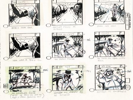 Zorro Storyboard Art Cartoon Page Vintage Animated Filmation 1981 B-019 Discount