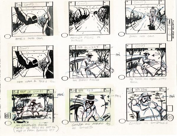 Zorro Storyboard Art Cartoon Page Vintage Animated Filmation 1981 B-019 Discount