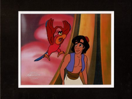 Aladdin Iago Walt Disney Cartoon Production Animation Cel and Drawing from 1994 Return of Jafar Matted 18 C-A Sale