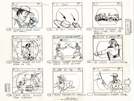 Zorro Storyboard Art Cartoon Page Vintage Animated Filmation 1981 B-003 For Cheap