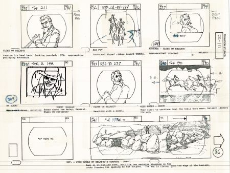 Zorro Storyboard Art Cartoon Page Vintage Animated Filmation 1981 A-039 For Discount