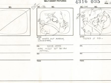 ALADDIN Disney Series Production Animation SB Drawing from Animator Wendell Washer s Estate 9 Sale