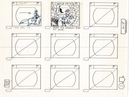 Zorro Storyboard Art Cartoon Page Vintage Animated Filmation 1981 B-015 on Sale