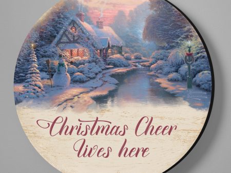 Christmas Cheer Lives Here - 12.5  Wood Signs Hot on Sale