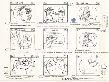 Zorro Storyboard Art Cartoon Page Vintage Animated Filmation 1981 A-046 Discount