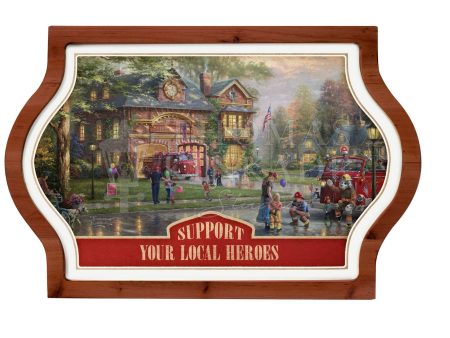 Hometown Firehouse - Framed Metal Print Online Sale