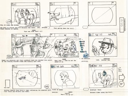 Zorro Storyboard Art Cartoon Page Vintage Animated Filmation 1981 A-038 Fashion