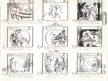 Zorro Storyboard Art Cartoon Page Vintage Animated Filmation 1981 B-021 Cheap