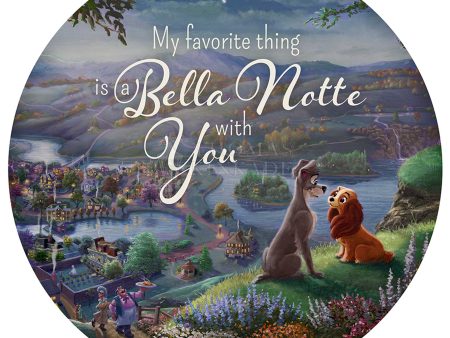 Disney Lady and the Tramp Falling in Love - 21  Round Wood Sign Cheap