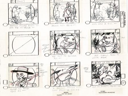 Zorro Storyboard Art Cartoon Page Vintage Animated Filmation 1981 B-022 For Sale