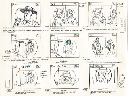 Zorro Storyboard Art Cartoon Page Vintage Animated Filmation 1981 A-053 Supply