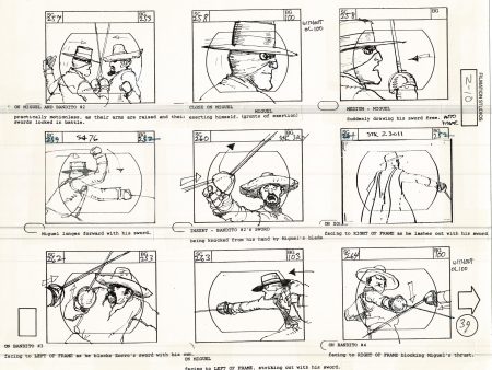 Zorro Storyboard Art Cartoon Page Vintage Animated Filmation 1981 A-042 Discount