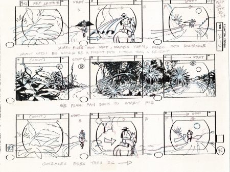 Zorro Storyboard Art Cartoon Page Vintage Animated Filmation 1981 B-020 Discount