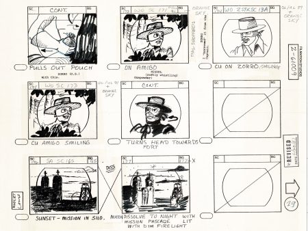 Zorro Storyboard Art Cartoon Page Vintage Animated Filmation 1981 B-009 Sale